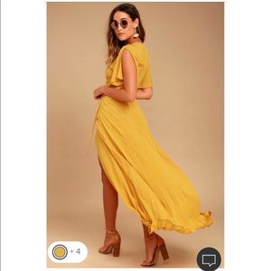 Lulus- Golden Yellow Wrap Dress